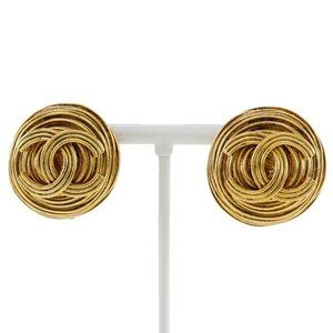 CHANEL Gold Coco Mark Earrings